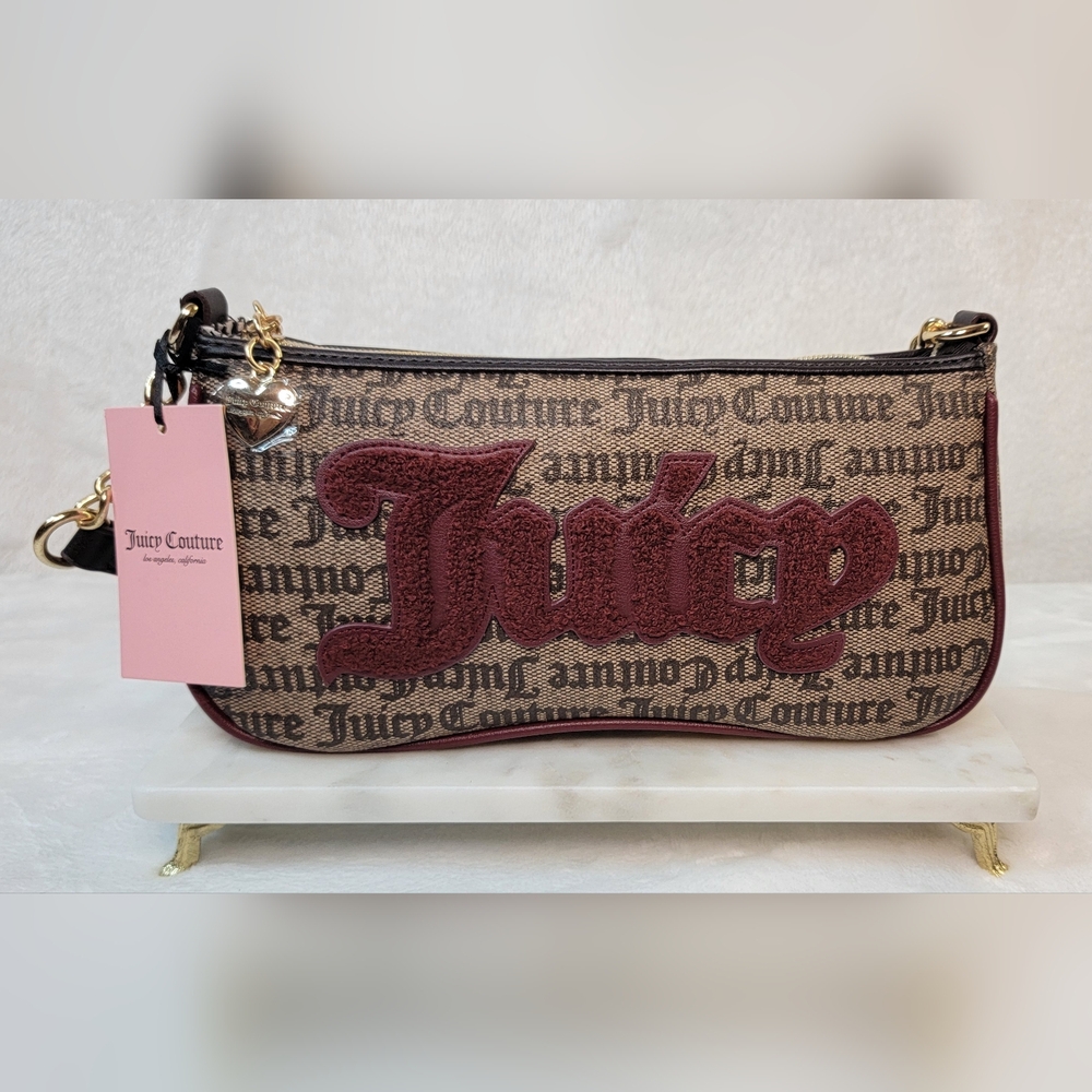 Juicy Couture Taupe Dark Brown Paparazzi Shoulder Bag